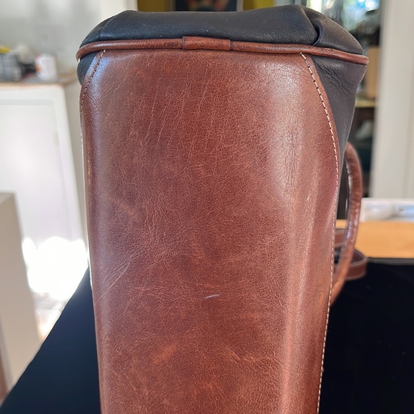 Etienne Aligner Vintage black and brown leather satchel awesome condition - Picture 8 of 15